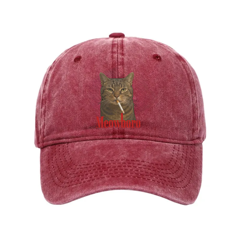 Modecanvas Funny Realistic Cat Meme Washed Cap-modecanvas