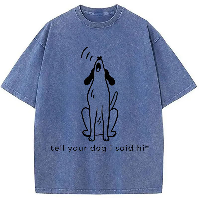 Modecanvas Howling Dog DTG Printing Washed T-Shirt