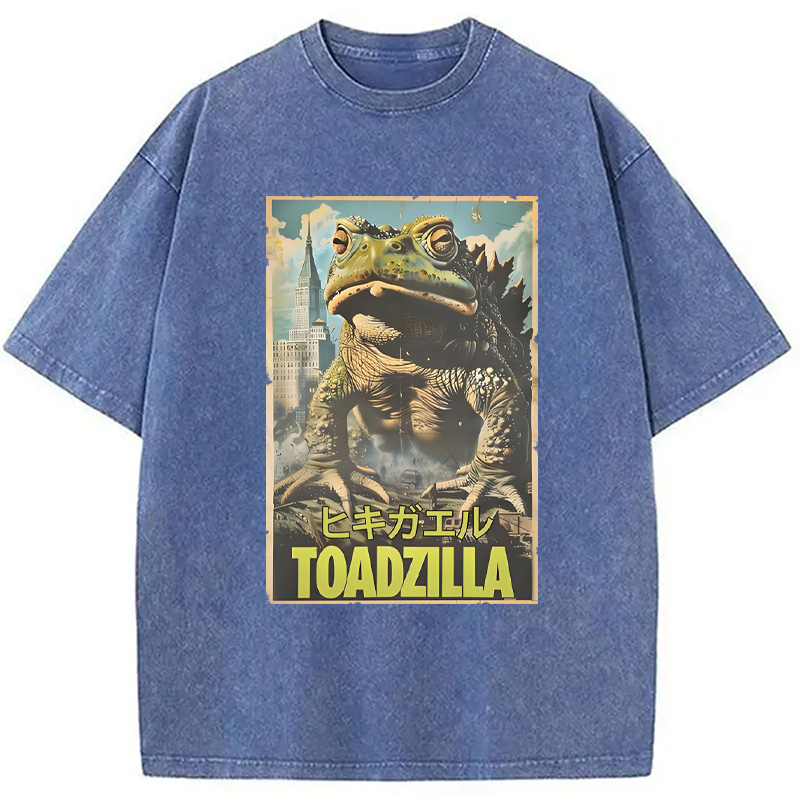 Modecanvas Vintage Funny Frog Washed T-Shirt