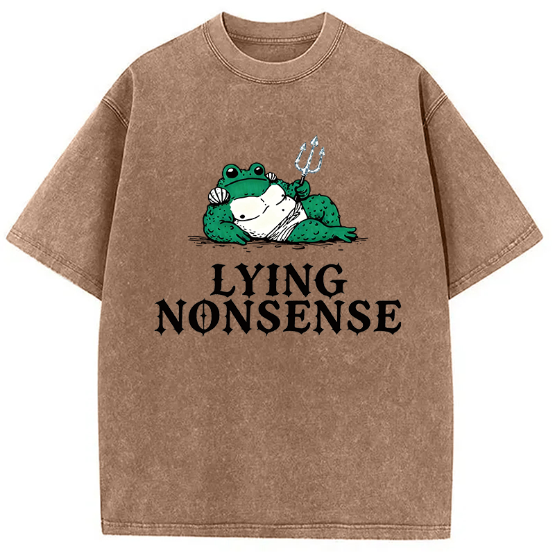 Modecanvas Funny Toad NONSENSE DTG Printing Washed T-Shirt