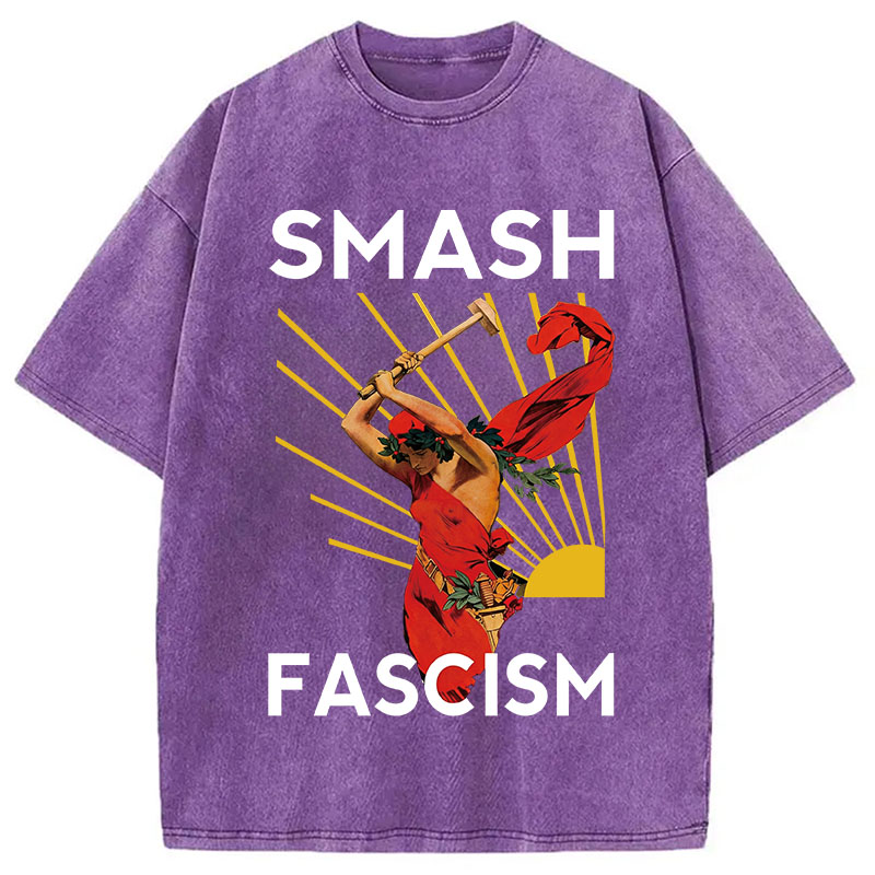 Modecanvas Smash Fascism DTG Printing Washed T-Shirt