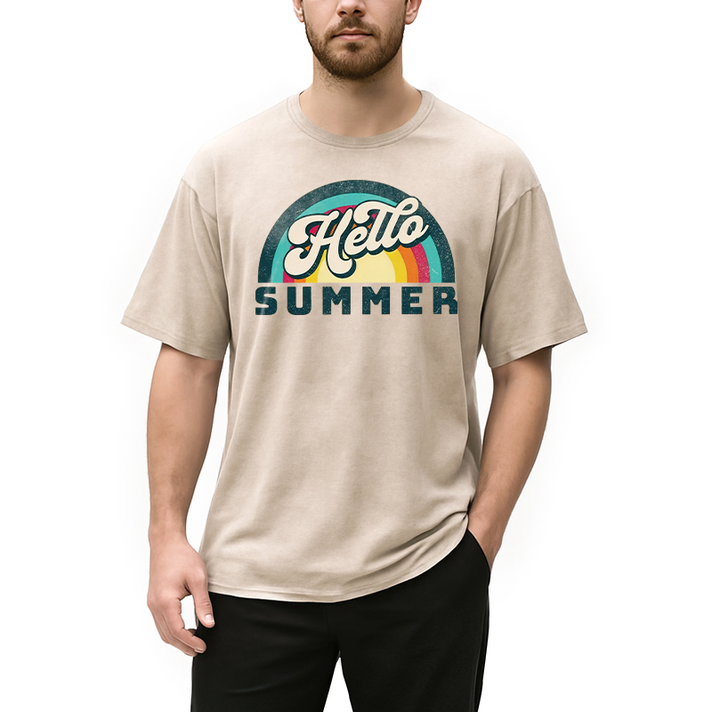Modecanvas Hello Summer DTG Printing Washed T-Shirt