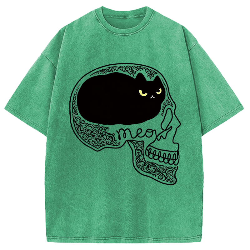 Modecanvas All I Can Think About Is Cat DTG Printing Washed T-Shirt