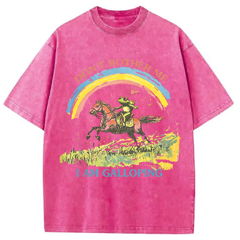 Modecanvas Frog On Horse DTG Printing Washed T-Shirt