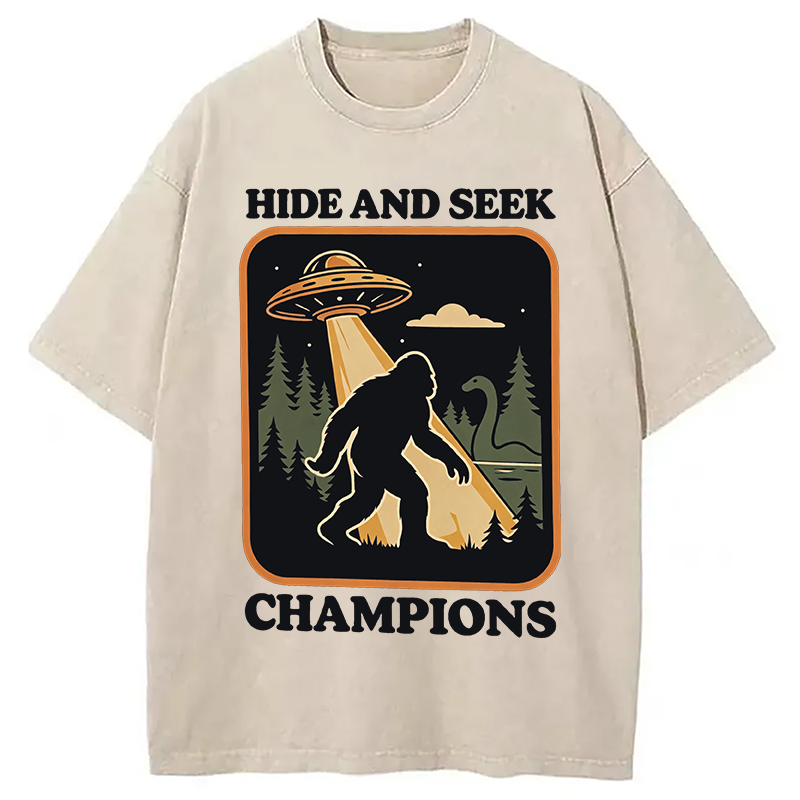 Modecanvas Hide And Seek DTG Printing Washed T-Shirt
