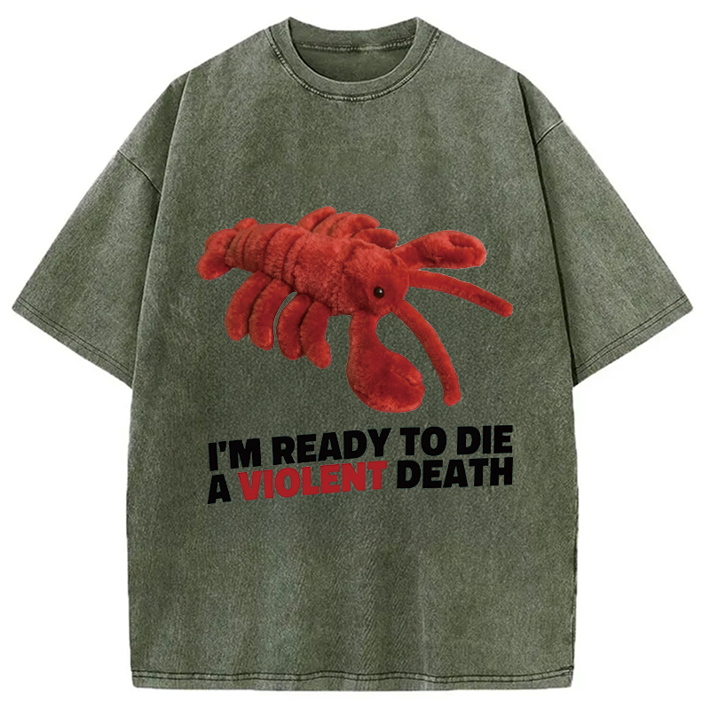 Modecanvas Bye Bye Lobster DTG Printing Washed T-Shirt