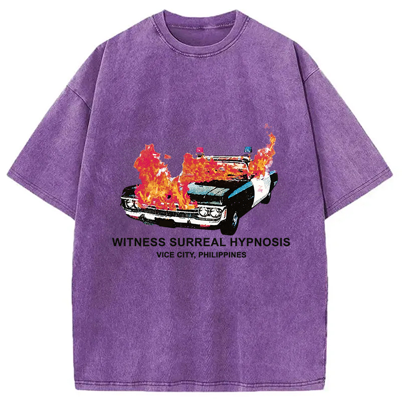 Modecanvas Witness Surreal Hypnosis DTG Printing Washed T-Shirt