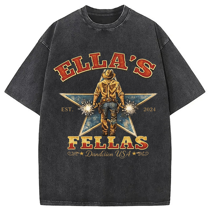 Modecanvas Ella's Fellas Western Cowboy DTG Printing Washed T-Shirt