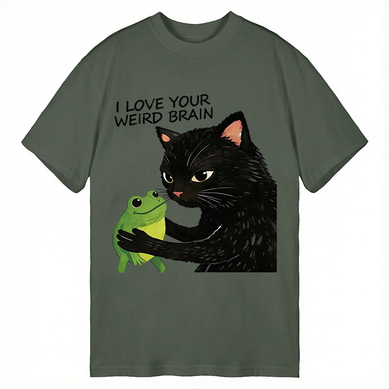 Modecanvas Cat Eats Frog DTG Printing Classic T-Shirt-modecanvas