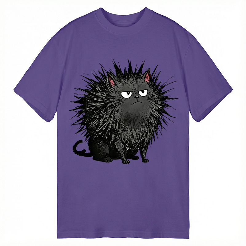 Modecanvas Feral Cat Having A Total Meltdown DTG Printing Classic T-Shirt-modecanvas