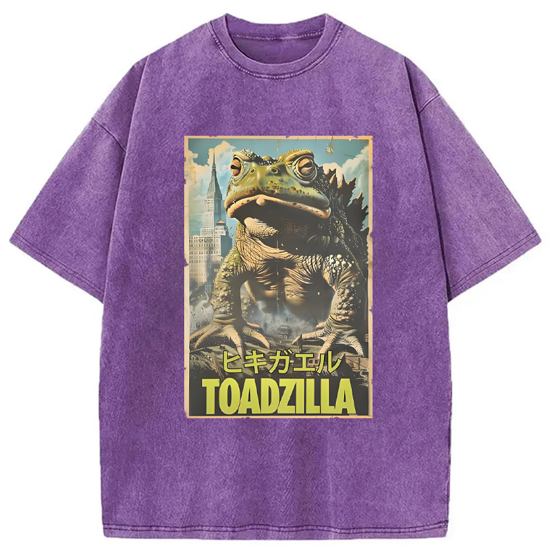 Modecanvas Vintage Funny Frog Washed T-Shirt