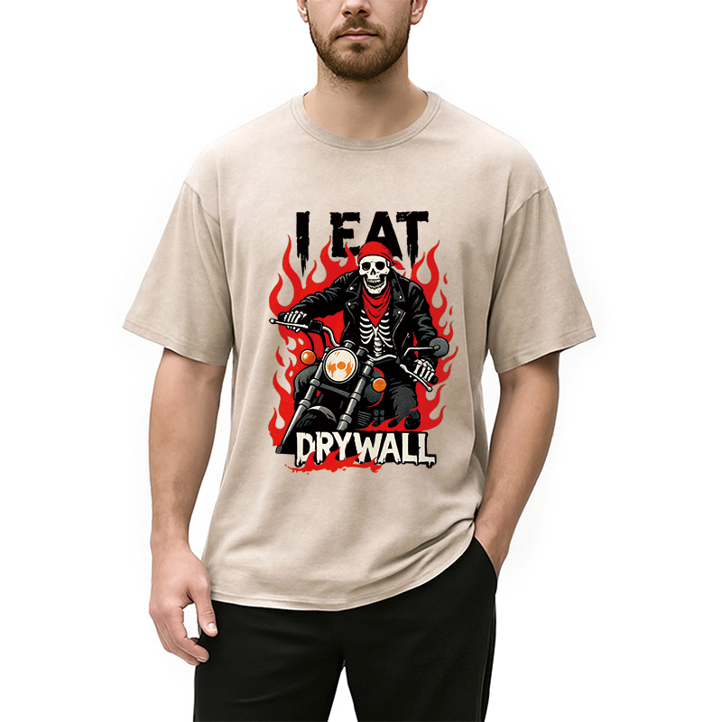 Modecanvas Eat Drywall Funny Meme Washed T-Shirt