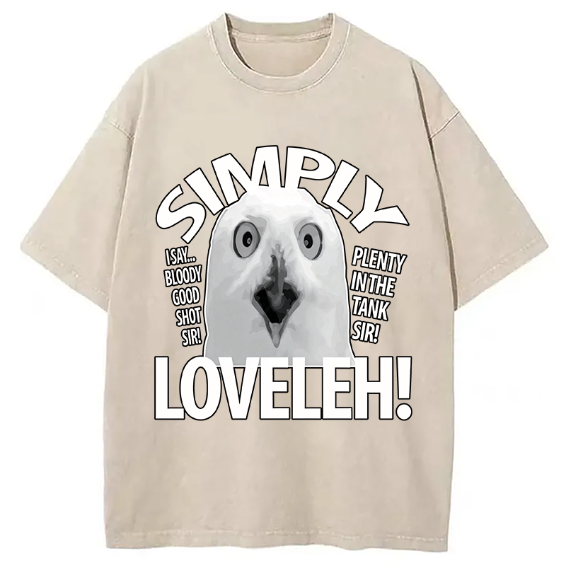 Modecanvas Simply Loveleh Owl DTG Printing Washed T-Shirt