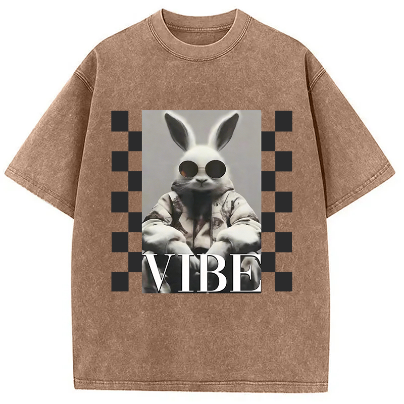 Modecanvas Bunny Vibe Easter DTG Printing Washed T-Shirt