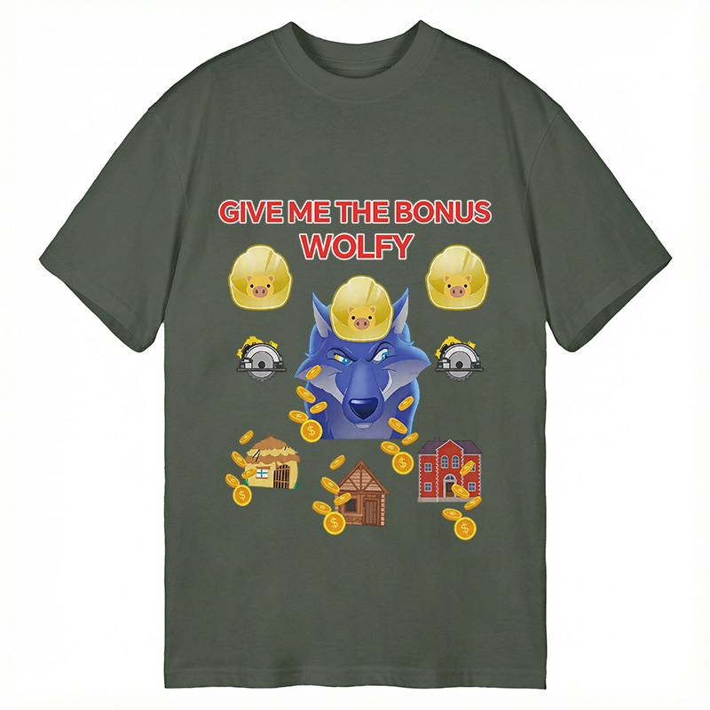 Modecanvas Give Me The Bonus Wolfy Funny DTG Printing Classic T-Shirt-modecanvas