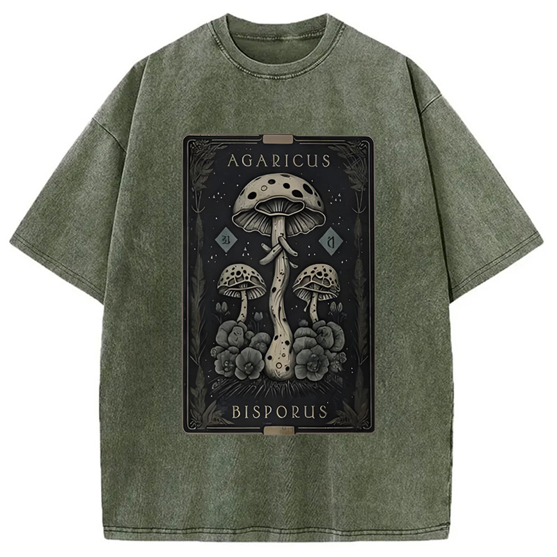 Modecanvas Mushroom Forest Vintage Tarot Washed T-Shirt