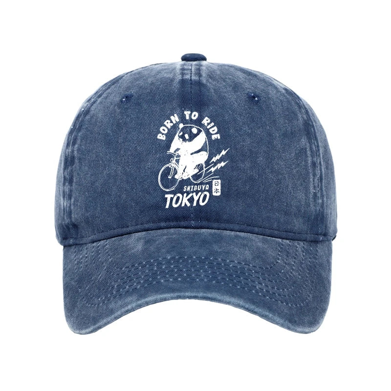 Modecanvas Pandas Ride Bicycles Washed Cap-modecanvas