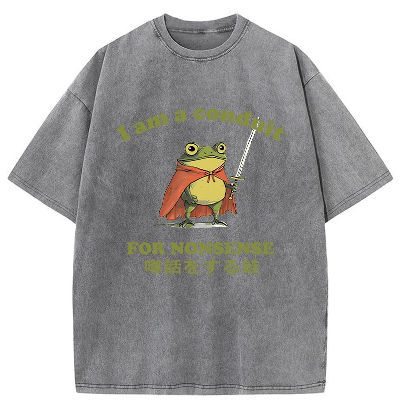 Modecanvas Nonsense Frog Washed T-Shirt