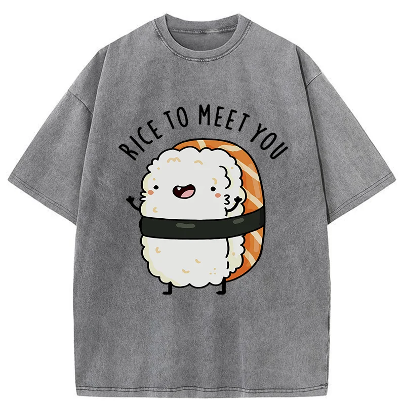 Modecanvas Greetings From Sushi Washed T-Shirt