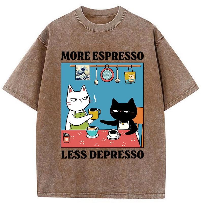 Modecanvas More Espresso Less Depresso Washed T-Shirt