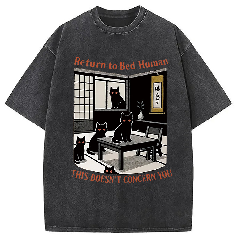 Modecanvas Cats All Over The Room Washed T-Shirt