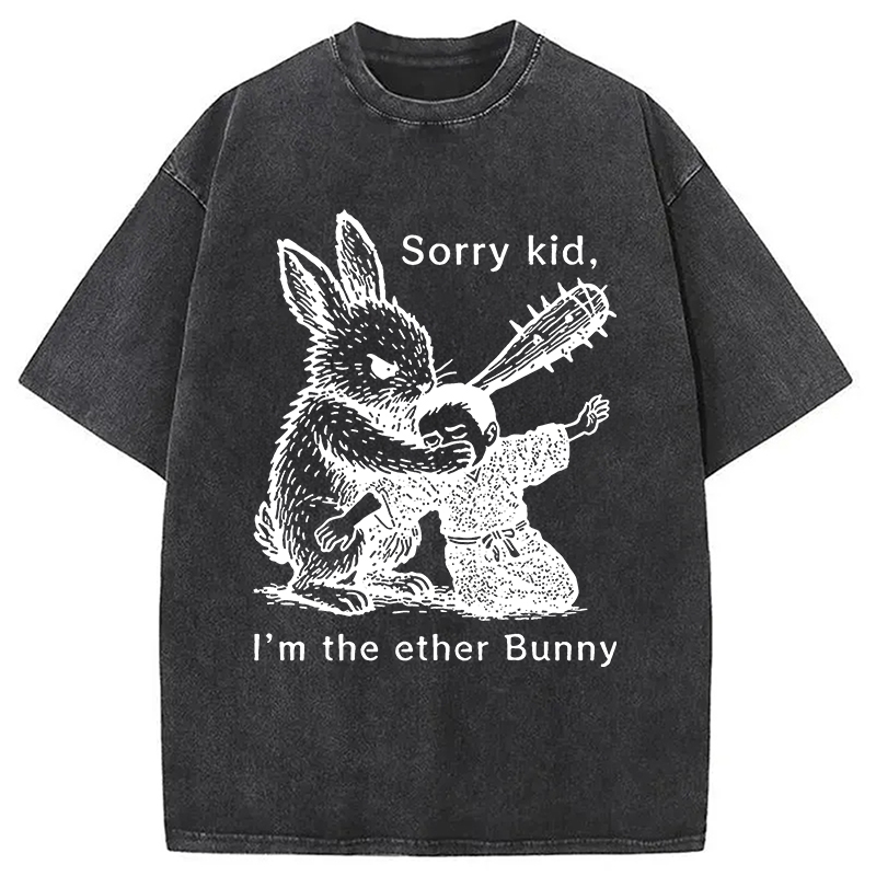 Modecanvas Bad Rabbit Funny Washed T-Shirt