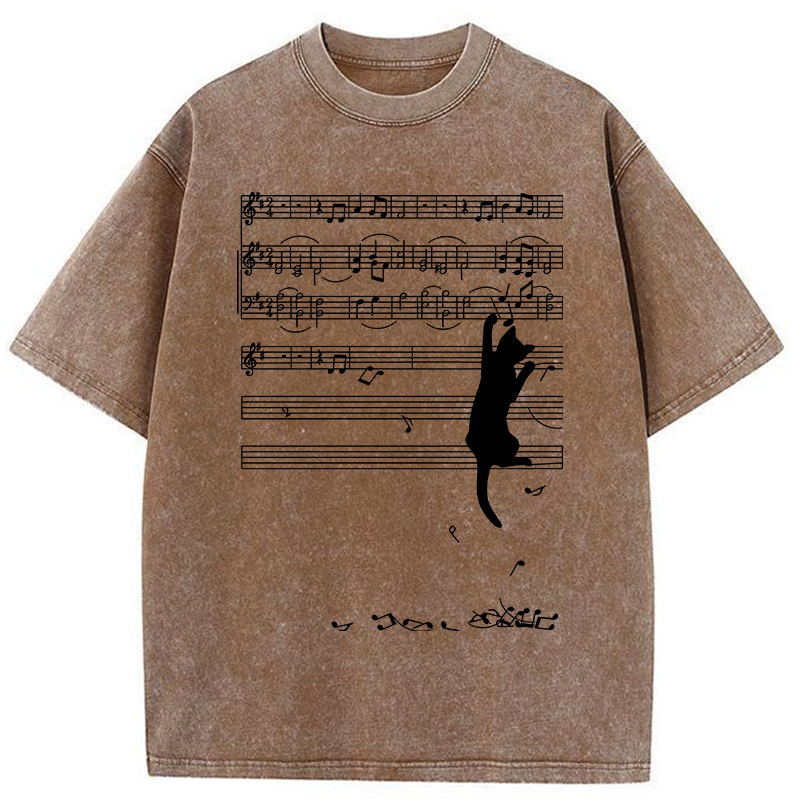Modecanvas Black Cat Sabotage Washed T-Shirt