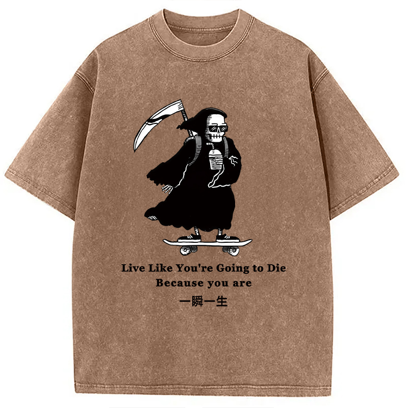 Modecanvas Death Skateboard Washed T-Shirt