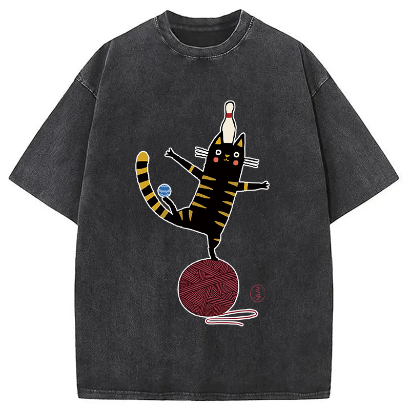 Modecanvas Acrobatic Kitten Washed T-Shirt