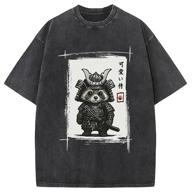 Modecanvas Samurai Baby Raccoon Washed T-Shirt