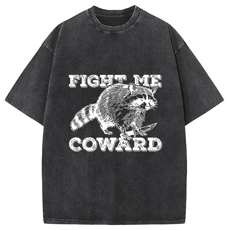 Modecanvas Raccoon With A Knife Washed T-Shirt