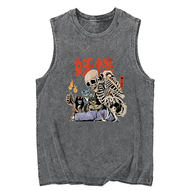 Modecanvas The Yokai Club DTG Printing Washed Tank-modecanvas