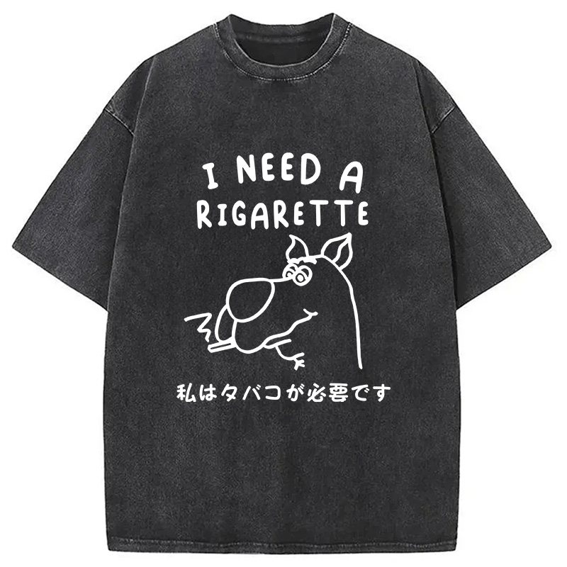 Modecanvas I Need a Rigarette Washed T-Shirt