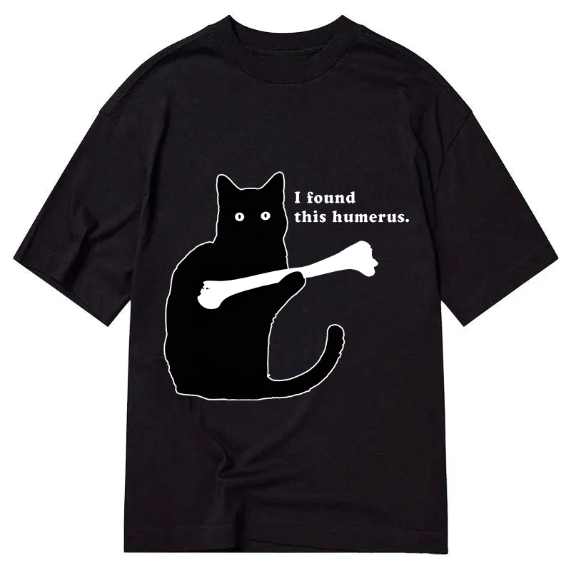 Modecanvas Cat Finds Human Bones DTG Printing Classic T-Shirt-modecanvas