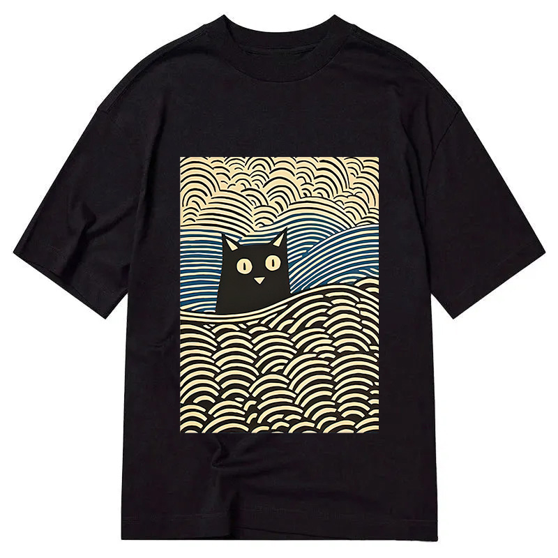 Modecanvas Kawaii Cat Japanese DTG Printing Classic T-Shirt-modecanvas