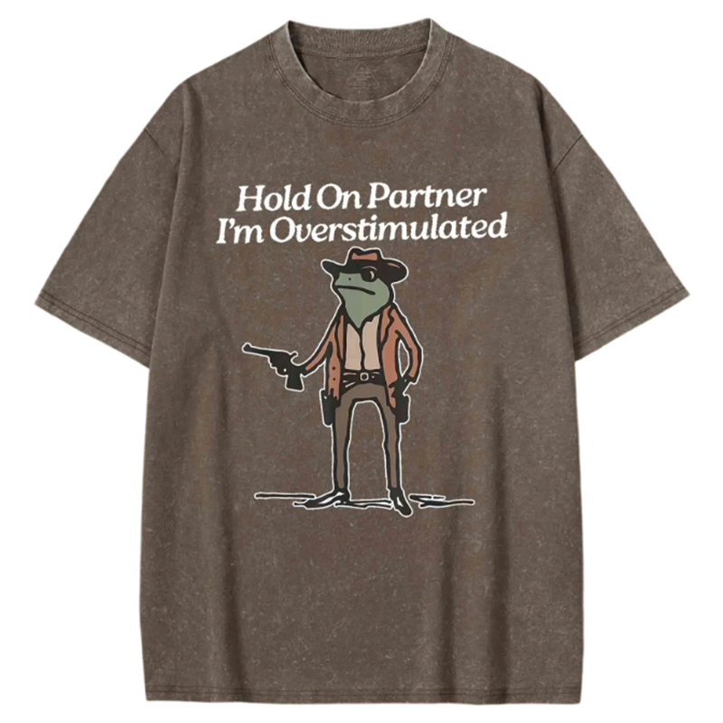 Modecanvas Hold on Partner Washed T-shirt