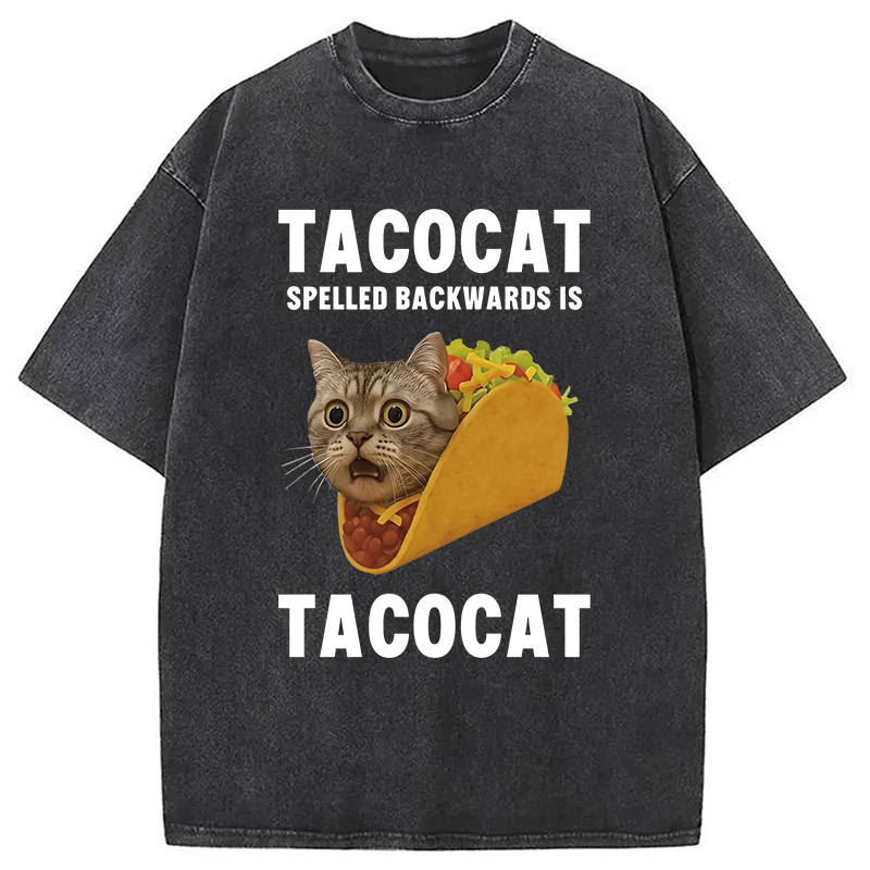 Modecanvas Tacocat Funny Meme Washed T-Shirt