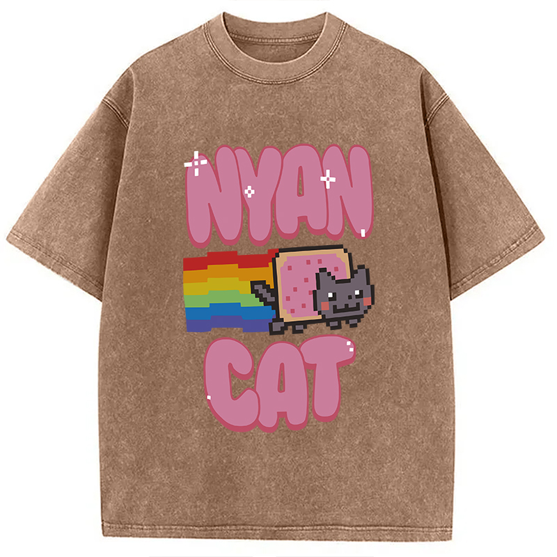 Modecanvas Nyan Cat Pride Washed T-Shirt