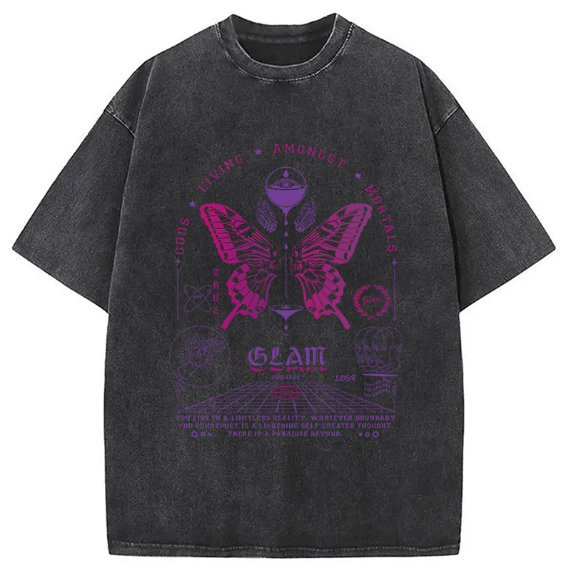 Modecanvas Butterflies Living Among Us Washed T-Shirt