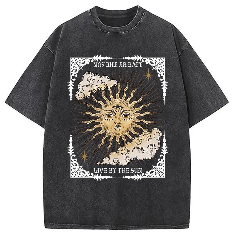Modecanvas Living By The Sun Tarot Washed T-Shirt