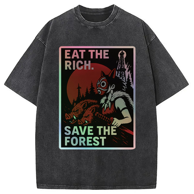 Modecanvas Eat The Rich Washed T-Shirt