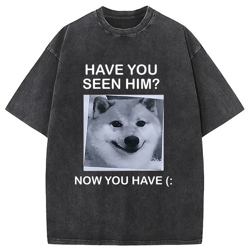 Modecanvas Funny Dog Washed T-Shirt