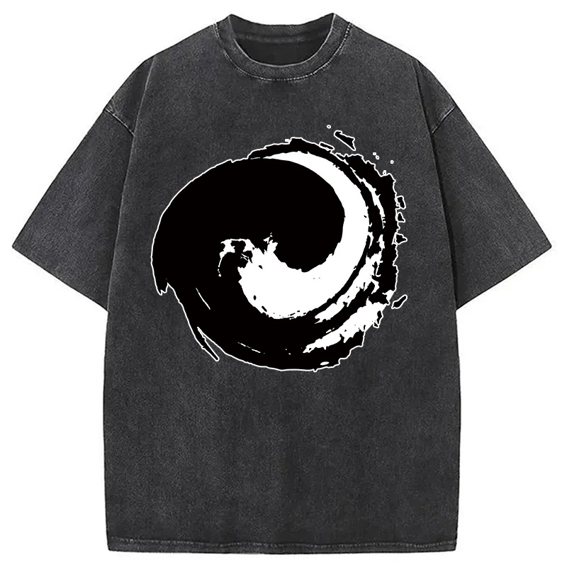Modecanvas Yin and Yang Symbol Washed T-Shirt