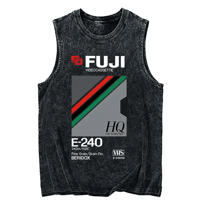 Modecanvas Retro VHS Tape Vaporwave Aesthetic Essential DTG Printing Washed Tank-modecanvas