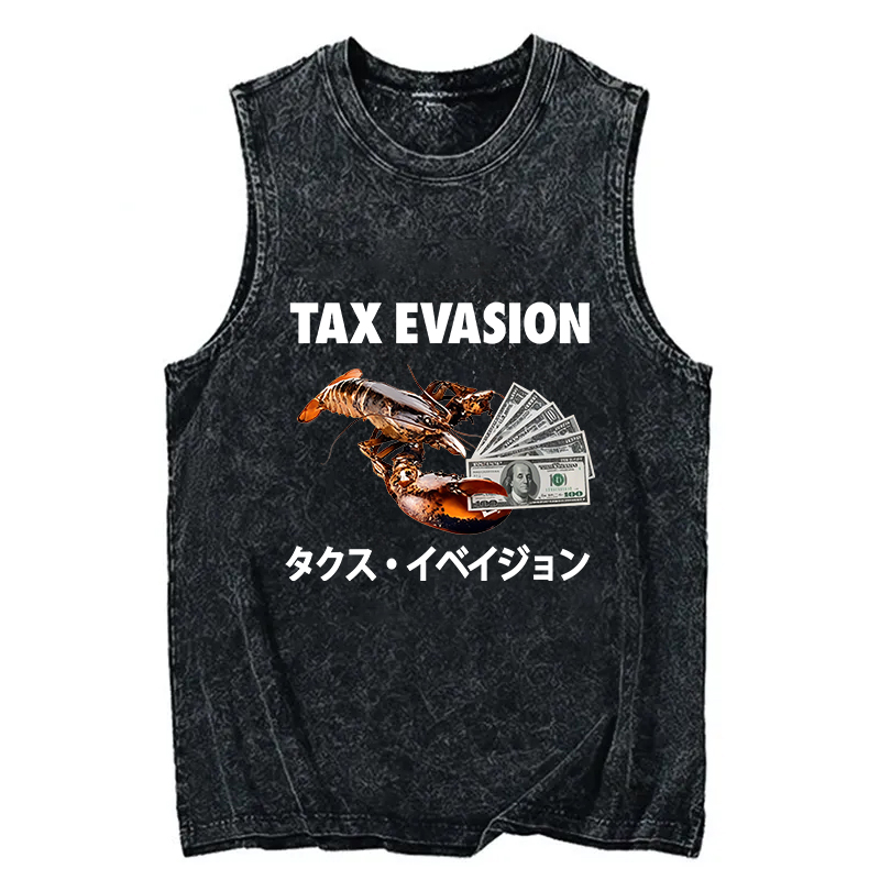 Modecanvas Tux Evasion Funny DTG Printing Washed Tank-modecanvas