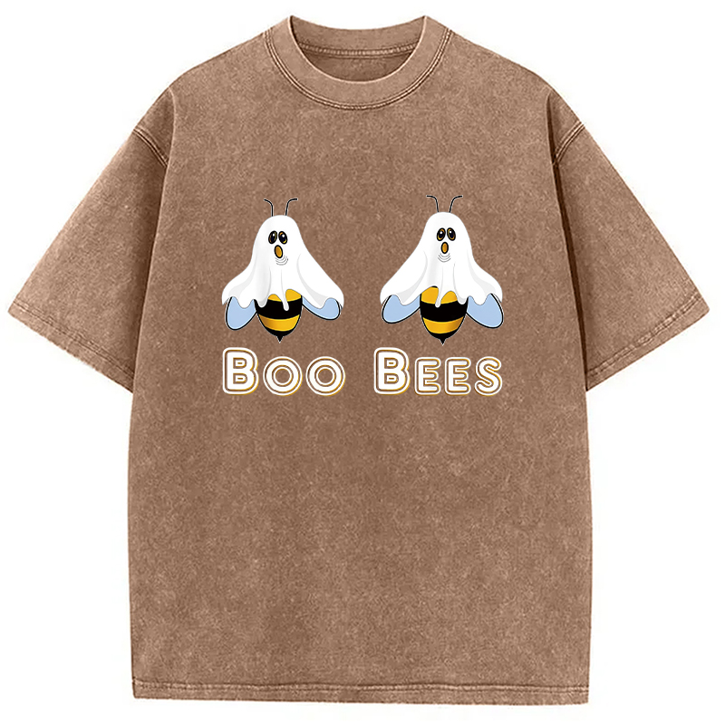 Modecanvas Cute Funny Boobees Halloween Washed T-Shirt