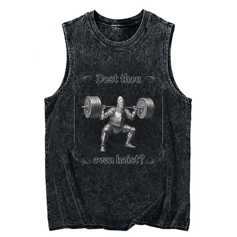 Modecanvas Dost Thou Even Hoist DTG Printing Washed Tank-modecanvas