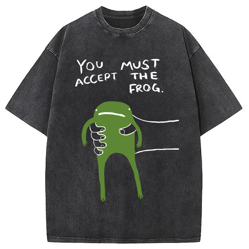 Modecanvas Give You Frog Washed T-Shirt