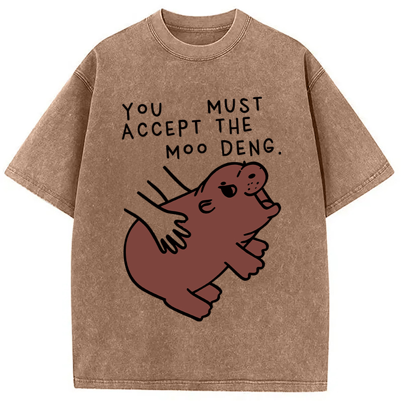 Modecanvas Give You Moo Deng Washed T-Shirt