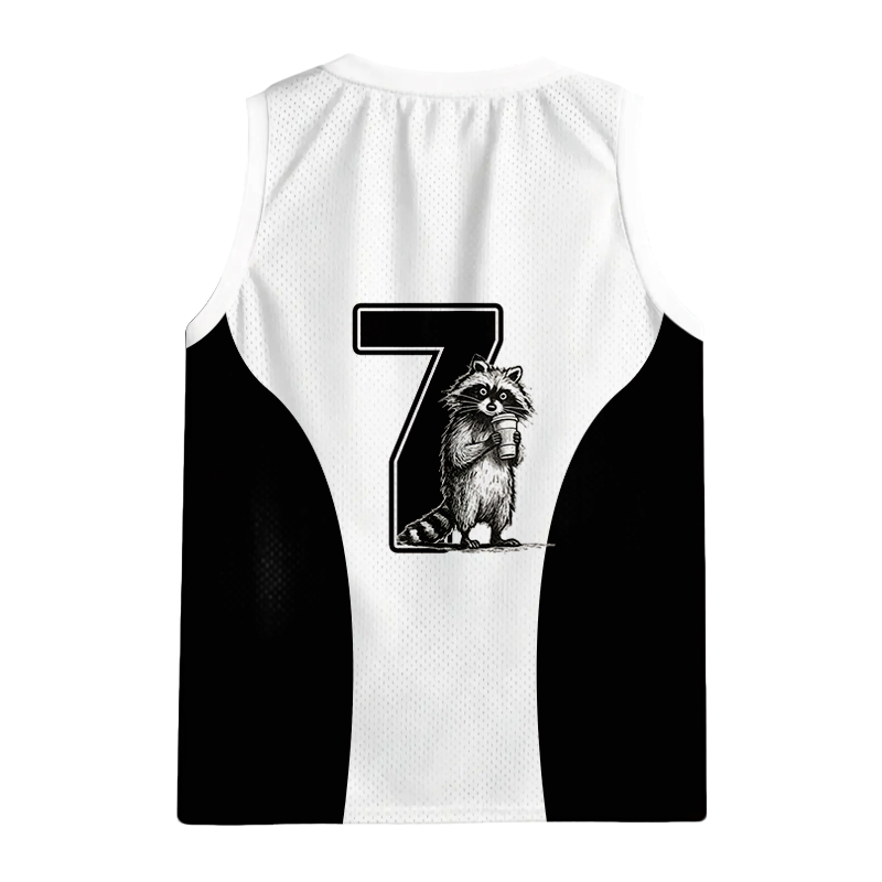 Modecanvas First Coffee Then Chaos Raccoon Jersey Tank